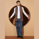 Luxury Brown Checked Scarf Men Winter Warm Scarves - Image 8
