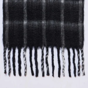 Men's Black Check Scarf Acrylic Wool Muffler - Image 5
