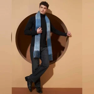 Men's Oversize Reversible Acrylic Wool Check Muffler  - Image 7