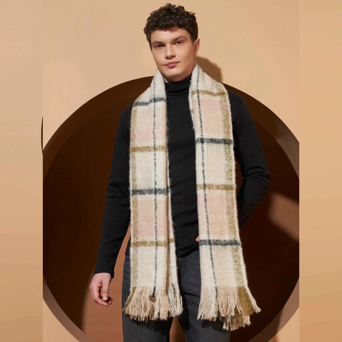 mens-oversized-beige-checked-muffler MAS-16 (1)