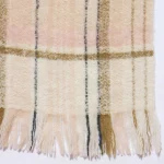 Men's Oversized Beige Checked Muffler  - Image 7