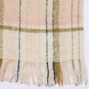 Men's Oversized Beige Checked Muffler  - Image 7