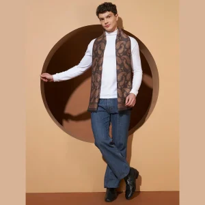 Men's Soft Wool Wrap Brown Paisley Neck Wrap Muffler - Image 5