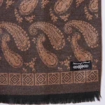 Men's Soft Wool Wrap Brown Paisley Neck Wrap Muffler - Image 6