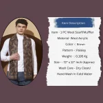 Men's Soft Wool Wrap Brown Paisley Neck Wrap Muffler - Image 7