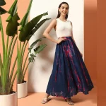 Beautiful Blue Tie Dye Printed Cotton Skirt - Image 2