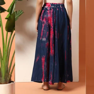 Beautiful Blue Tie Dye Printed Cotton Skirt - Image 4