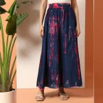 Beautiful Blue Tie Dye Printed Cotton Skirt - Image 3