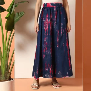 Beautiful Blue Tie Dye Printed Cotton Skirt - Image 3
