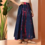 Beautiful Blue Tie Dye Printed Cotton Skirt - Image 5
