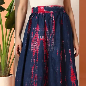 Beautiful Blue Tie Dye Printed Cotton Skirt - Image 7