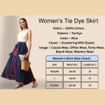 Beautiful Blue Tie Dye Printed Cotton Skirt - Image 8
