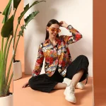 Beautiful Patchwork Print Women Cotton Shirts For Multi Color - Image 2