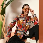 Beautiful Patchwork Print Women Cotton Shirts For Multi Color