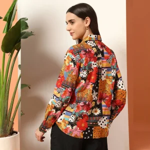 Beautiful Patchwork Print Women Cotton Shirts For Multi Color - Image 8