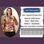 Beautiful Patchwork Print Women Cotton Shirts For Multi Color - Image 9