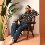 Black Floral Print Cotton Button Closure Shirt - Image 2