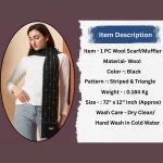 Black Triangle Cashmere Winter Warm Soft Wool Wraps Scarves - Image 10