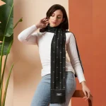 Black Triangle Cashmere Winter Warm Soft Wool Wraps Scarves - Image 2