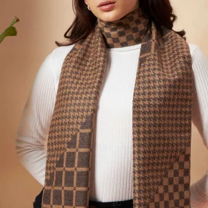 Brown Checked Woolen Mufflers for Men & Women - Image 7