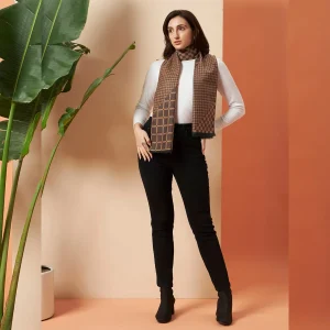 Brown Checked Woolen Mufflers for Men & Women - Image 5