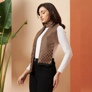 Brown Checked Woolen Mufflers for Men & Women - Image 6
