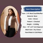 Brown Checked Woolen Mufflers for Men & Women - Image 9