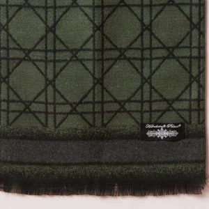 Green Tartan Wool scarves Women Cashmere Muffler - Image 7