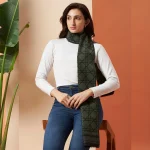 Green Tartan Wool scarves Women Cashmere Muffler - Image 2