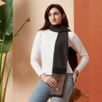 Indian Handmade Brown Abstract Women Scarves - Image 2