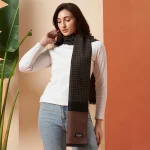 Indian Handmade Brown Abstract Women Scarves - Image 3