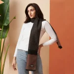 Indian Handmade Brown Abstract Women Scarves - Image 5