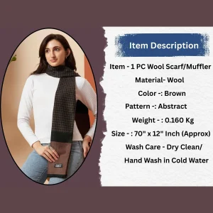 Indian Handmade Brown Abstract Women Scarves - Image 9