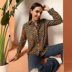 Indian Tiger Zig Zag Printed Cotton Shirt For Women's - Image 2