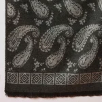 Premium Wool Wrap for Cold Weather Gray Paisley Scarves - Image 8