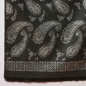 Premium Wool Wrap for Cold Weather Gray Paisley Scarves - Image 8