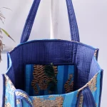 Turquoise Tiger Printed Grocery Shopping Bags - Image 4