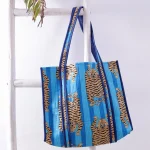 Turquoise Tiger Printed Grocery Shopping Bags - Image 2