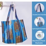 Turquoise Tiger Printed Grocery Shopping Bags - Image 8