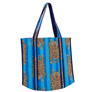 Turquoise Tiger Printed Grocery Shopping Bags - Image 7