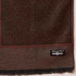 Women Brown Abstract Pashmina Scarf 72"x12" - Image 8
