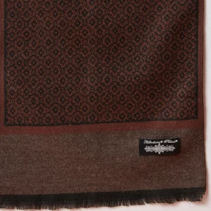 Women Brown Abstract Pashmina Scarf 72"x12" - Image 8