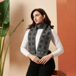 Women Cashmere Gray Tartan Wool scarves - Image 2