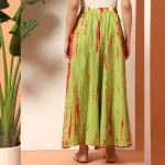Women Green Tie Dye Print Casual Long Skirt - Image 6