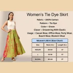 Women Green Tie Dye Print Casual Long Skirt - Image 8