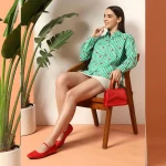 Women Striped Casual Green Shirt - Image 3