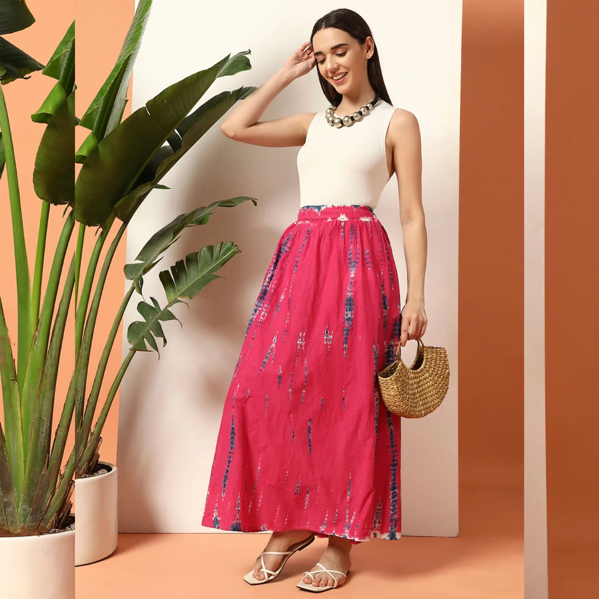 women-tie-dye-printed-stylish-and-comfortable-pink-skirt SCP-5 (2)