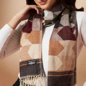Women Warm & Stylish Soft Wool Scarves Purple Arrow - Image 7