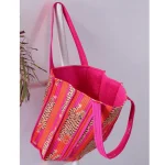 Women's Everyday Market Handbag Pink Tiger Quilted Bag - Image 3