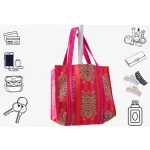 Women's Everyday Market Handbag Pink Tiger Quilted Bag - Image 9